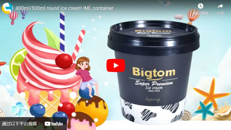 400ml/500ml helado redondo IML contenedor