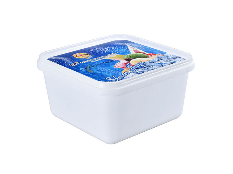 1l square plastic ice cream container