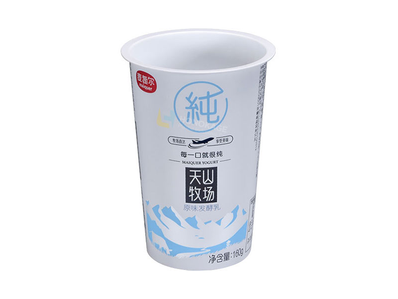 Taza de yogur de plástico 180g en versión redonda
