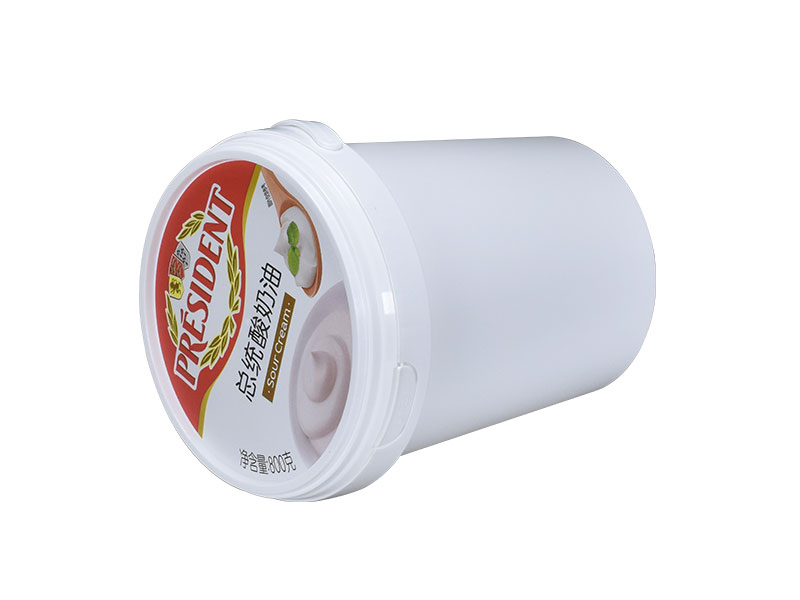 1kg round plastic yogurt container with handle 3