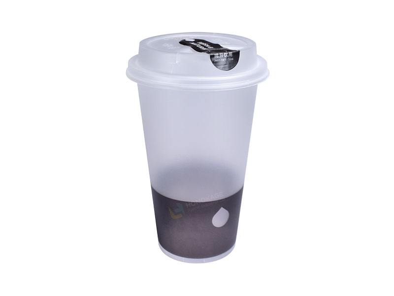 500ml plastic printed milk tea cup 1