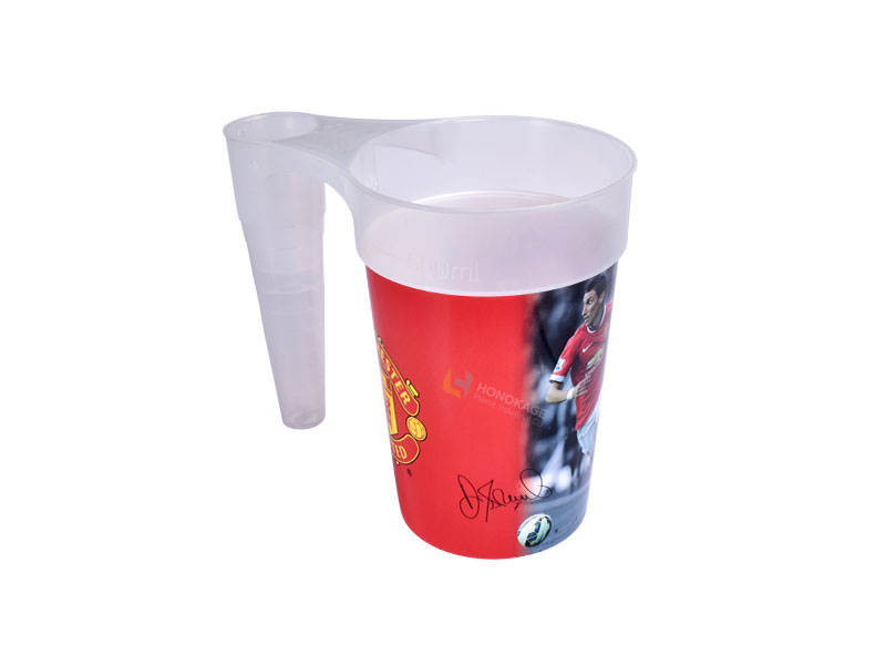 transparent printed stadium cup with handle 1