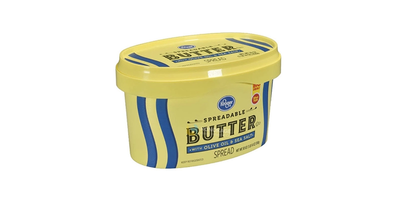 Contenedor de margarina IML plástico oval 30oz